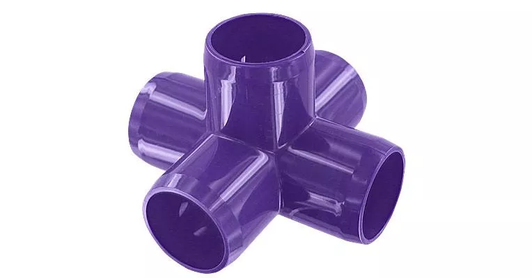 1 in. 5-Way PVC Fitting, Furniture Grade - Purple