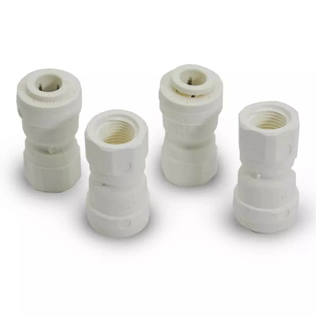 4 PACK – 1/4″ x 1/8″ nptf Female Adapter WHITE (Apex DOS Fitting)