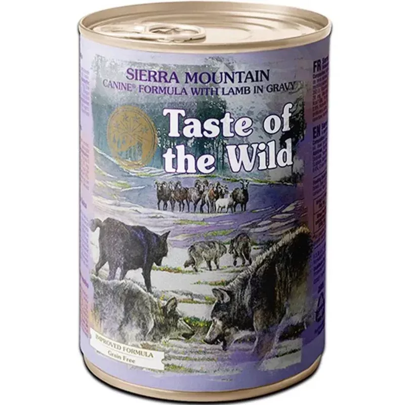‘40% OFF (Exp Oct 25)’: Taste Of The Wild Sierra Mountain Roasted Lamb In Gravy Canned Dog Food 390g