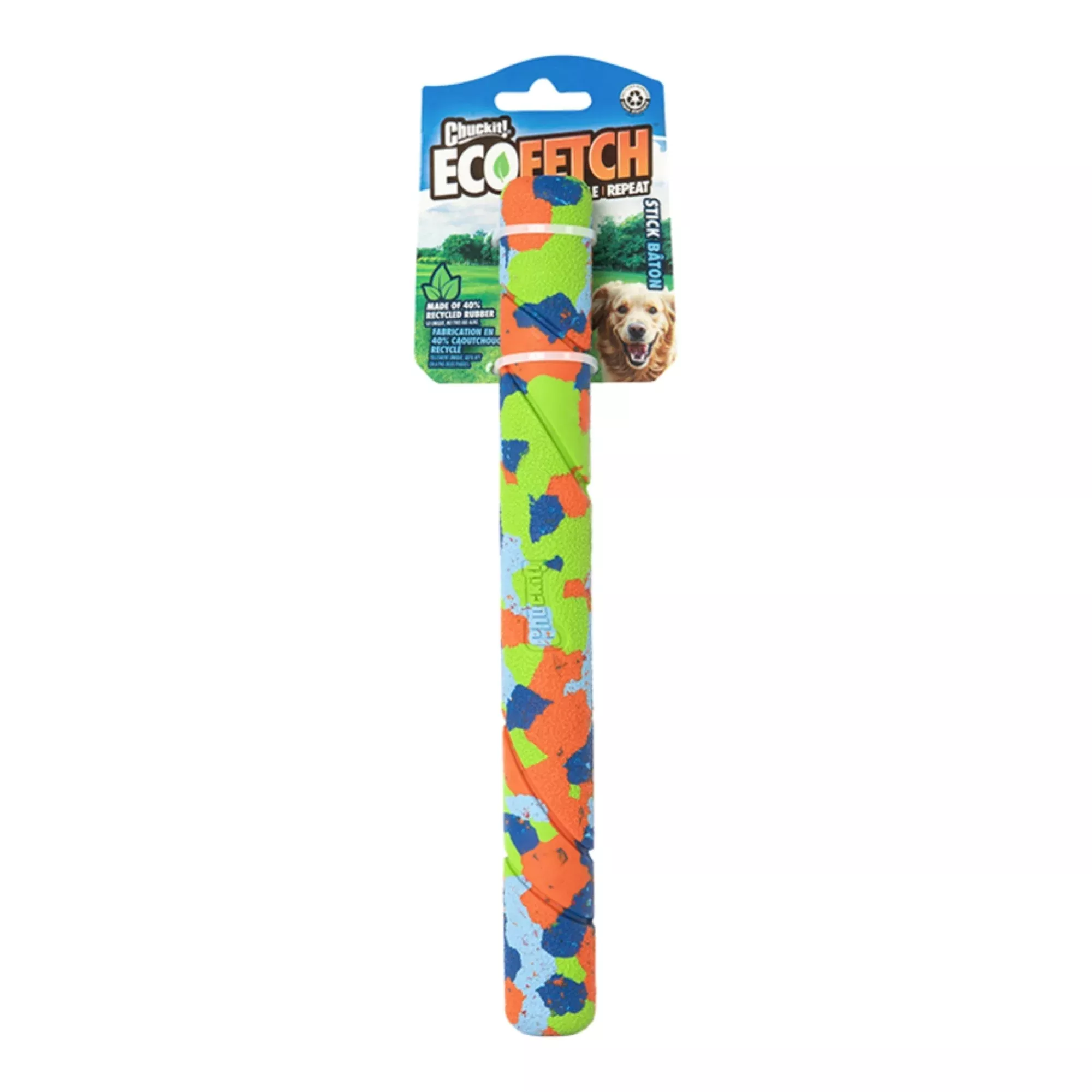 Chuckit! EcoFetch Recycled Rubber Stick Dog Toy