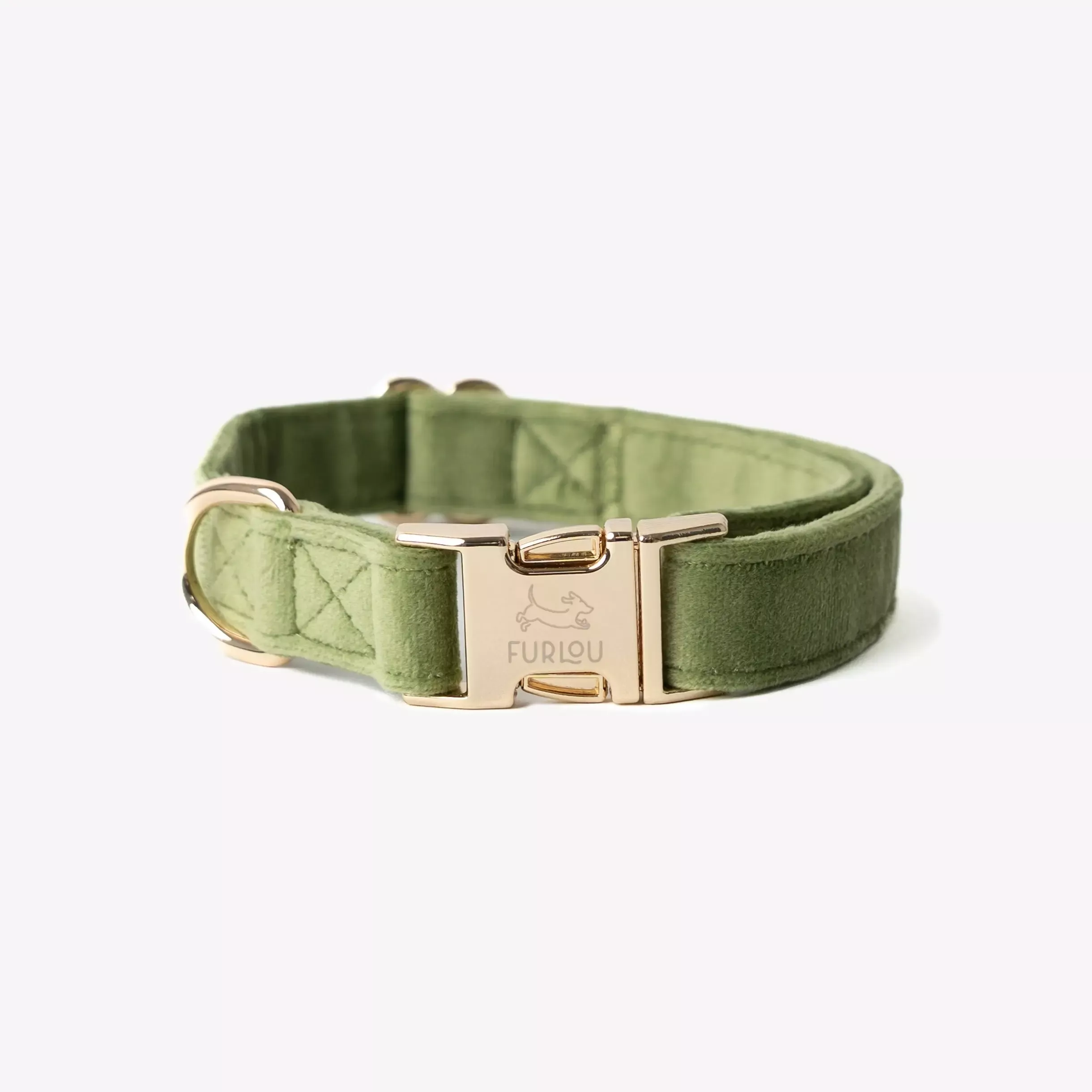 ‘Green’ – Velvet Dog Collar