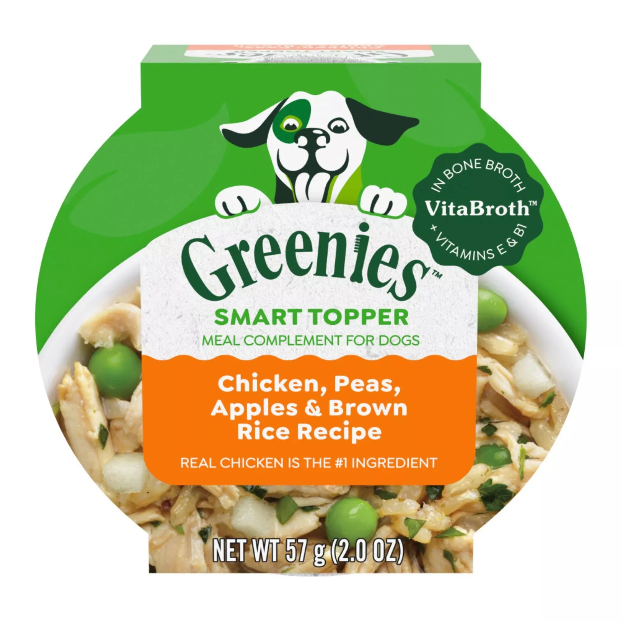 Greenies Smart Topper Chicken, Peas, Apples and Brown Rice in Broth 2oz