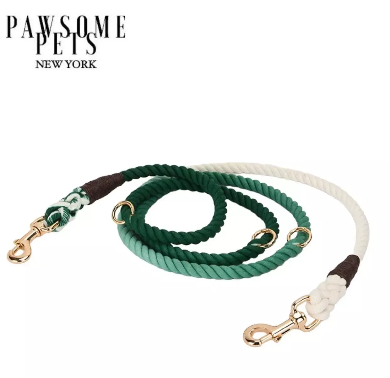 HANDS FREE DOG ROPE LEASH – OMBRE DARK GREEN