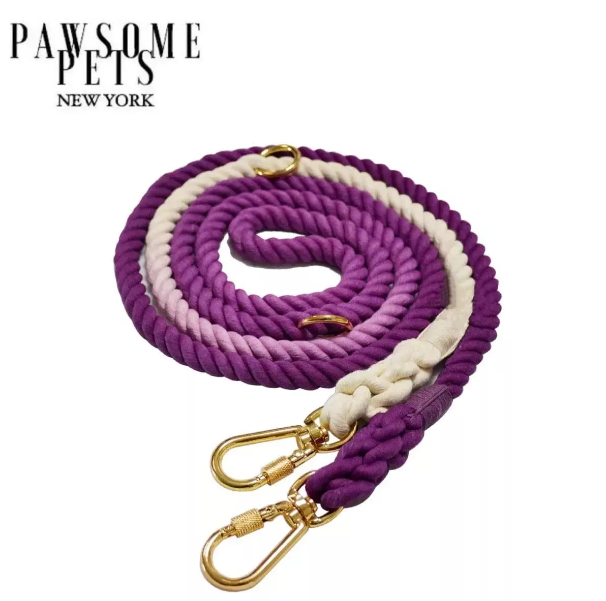 HANDS FREE DOG ROPE LEASH – OMBRE PURPLE