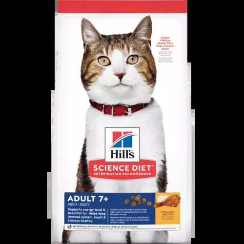 Hill’s Science Diet Adult 7+ Dry Cat Food – Chicken – 4lb Bag