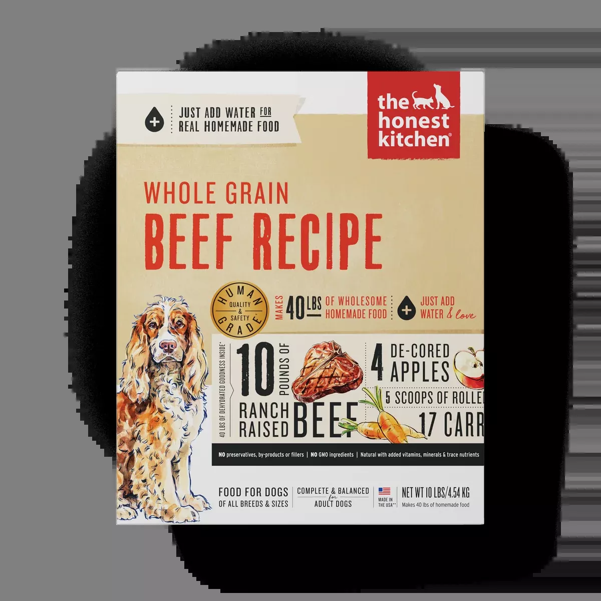 The Honest Kitchen Whole Grain Dehydrated Dog Food – Beef – 10lb