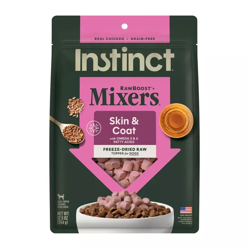 Instinct Raw Boost Mixers Skin & Coat Health Freeze-Dried Dog Food Topper, 5.5 oz. Bag