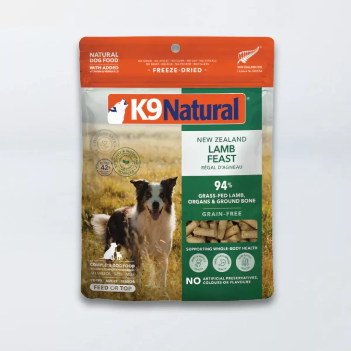 K9 Natural Freeze Dried Dry Dog Food – Lamb Feast – 17.6oz Bag