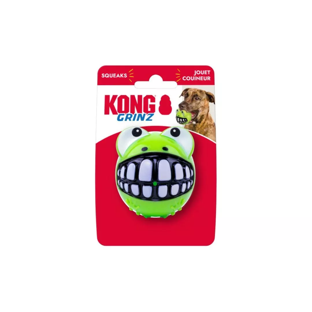 KONG Grinz Frog Dog Toy Medium