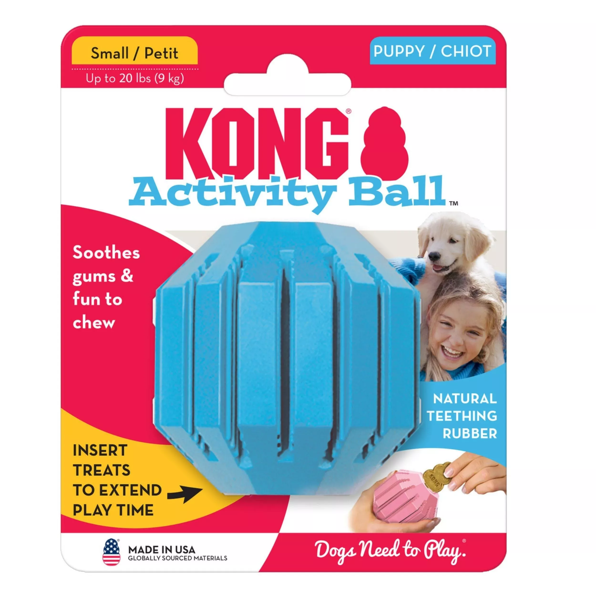 KONG Soft Rubber Activity Ball Puppy Toy Small