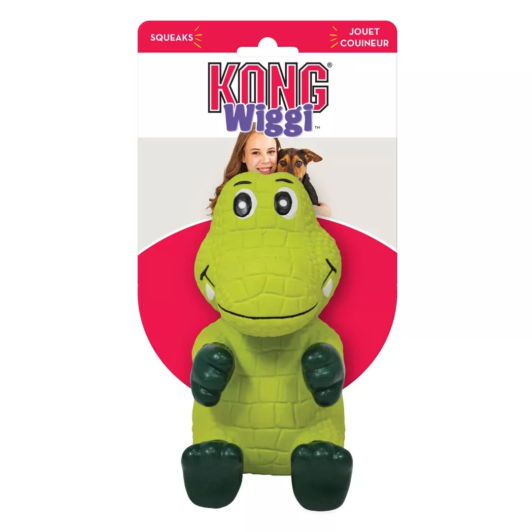 KONG Wiggi Alligator Dog Toy 1ea/SM