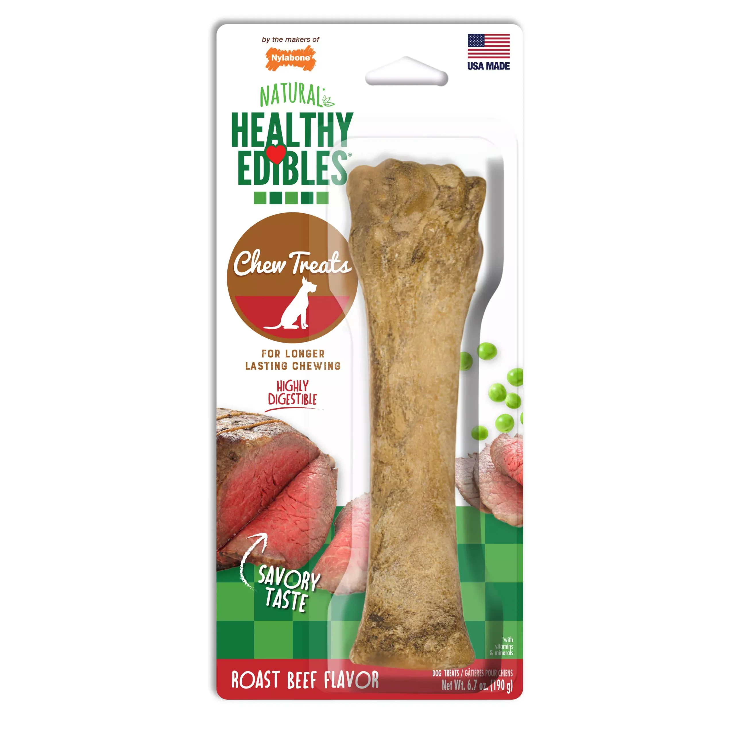 Nylabone Healthy Edibles Longer Lasting Roast Beef Souper
