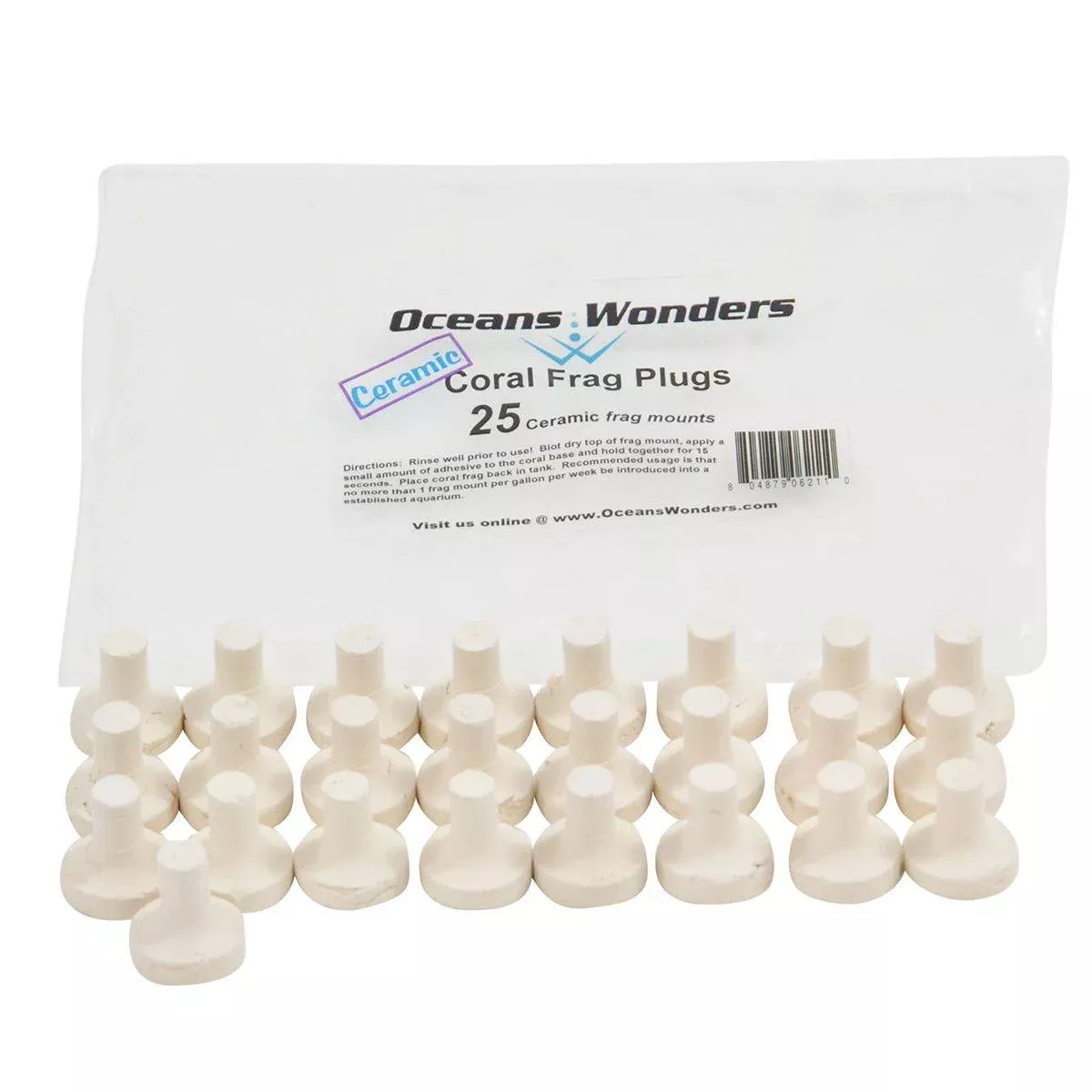 Oceans Wonders Ceramic Coral Frag Plugs – 25 Pack