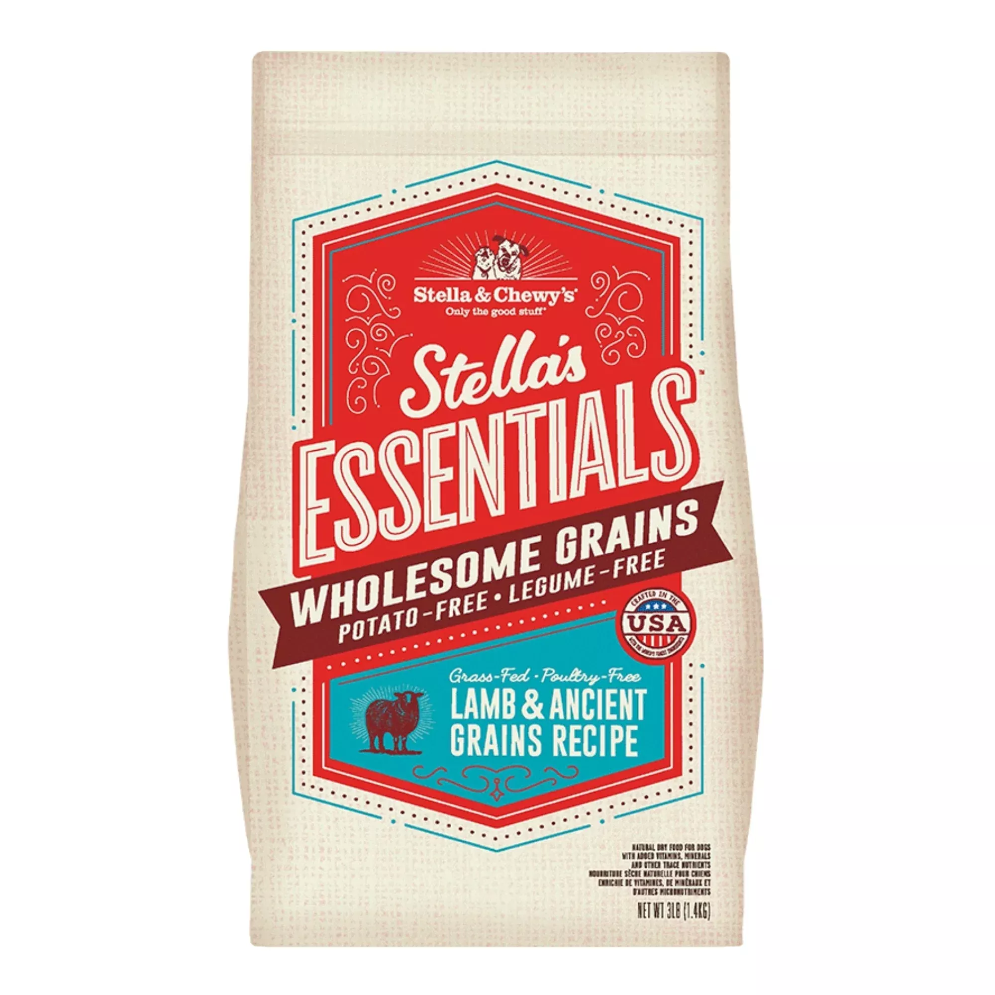 Stella & Chewy’s Dog Essentials Lamb & Ancient Grains 25Lb