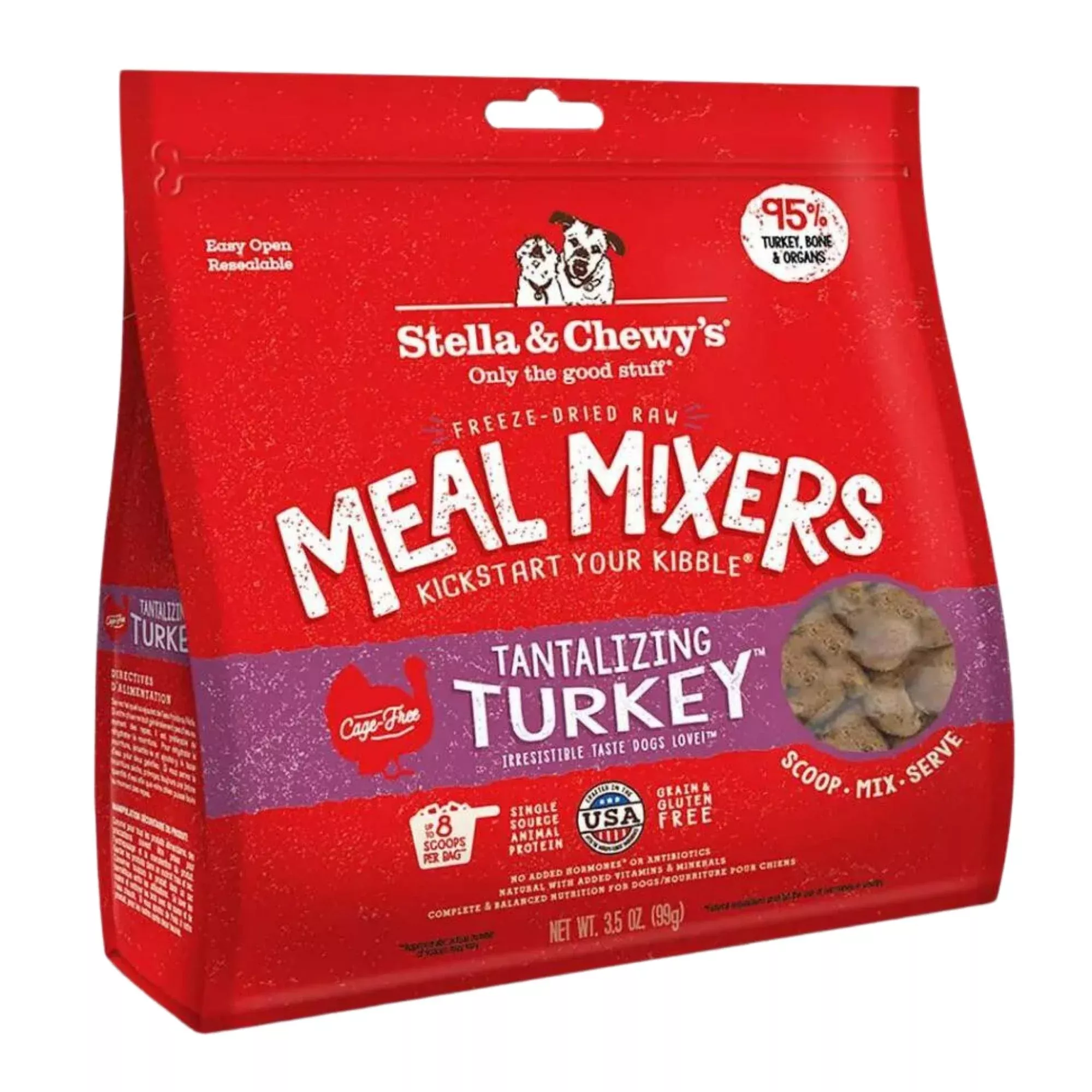 Stella and Chewys Dog Freeze-Dried Tantalizing Turkey Meal Mixers 35oz.