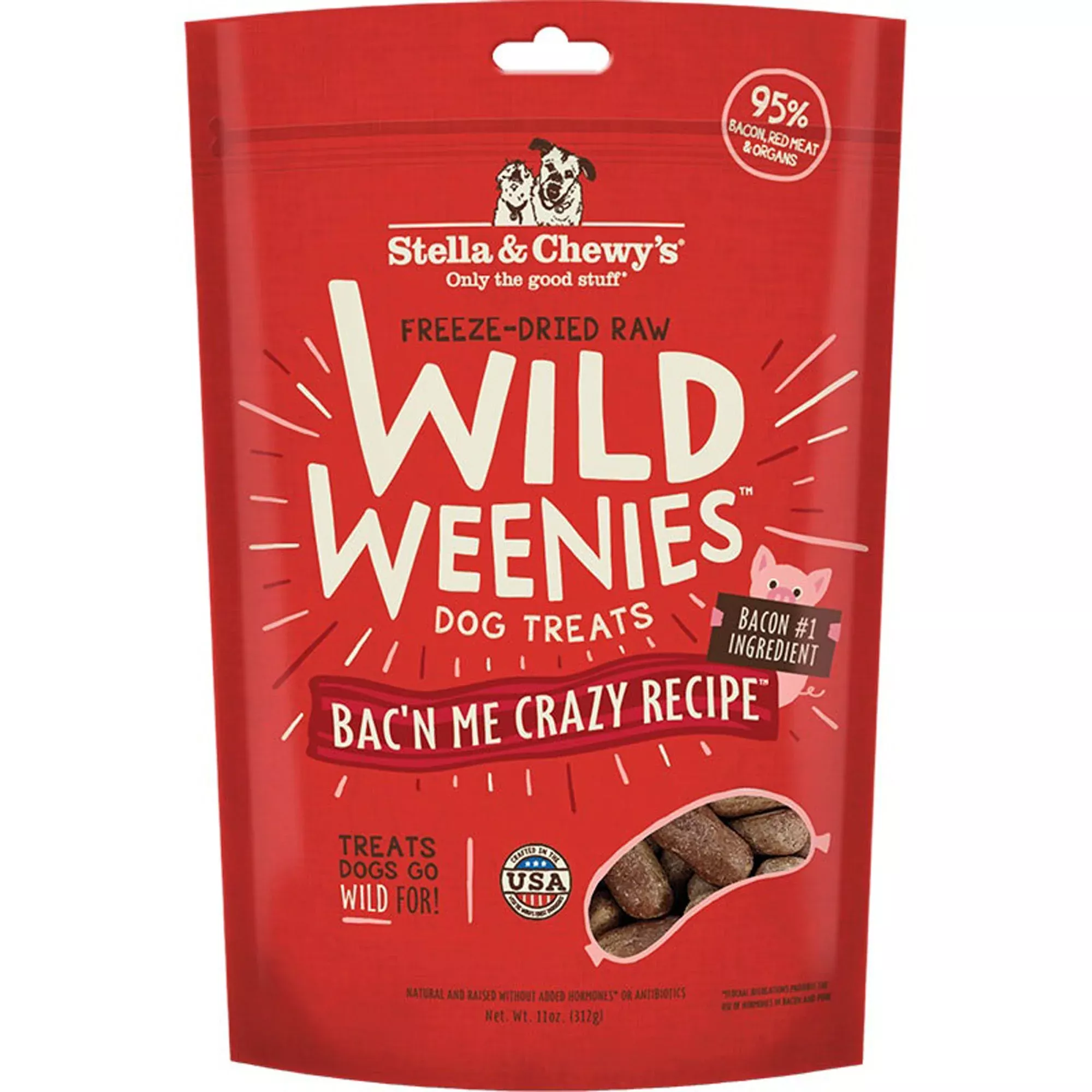 Stella And Chewys Dog Freeze-Dried Weenie Bacon 11oz.