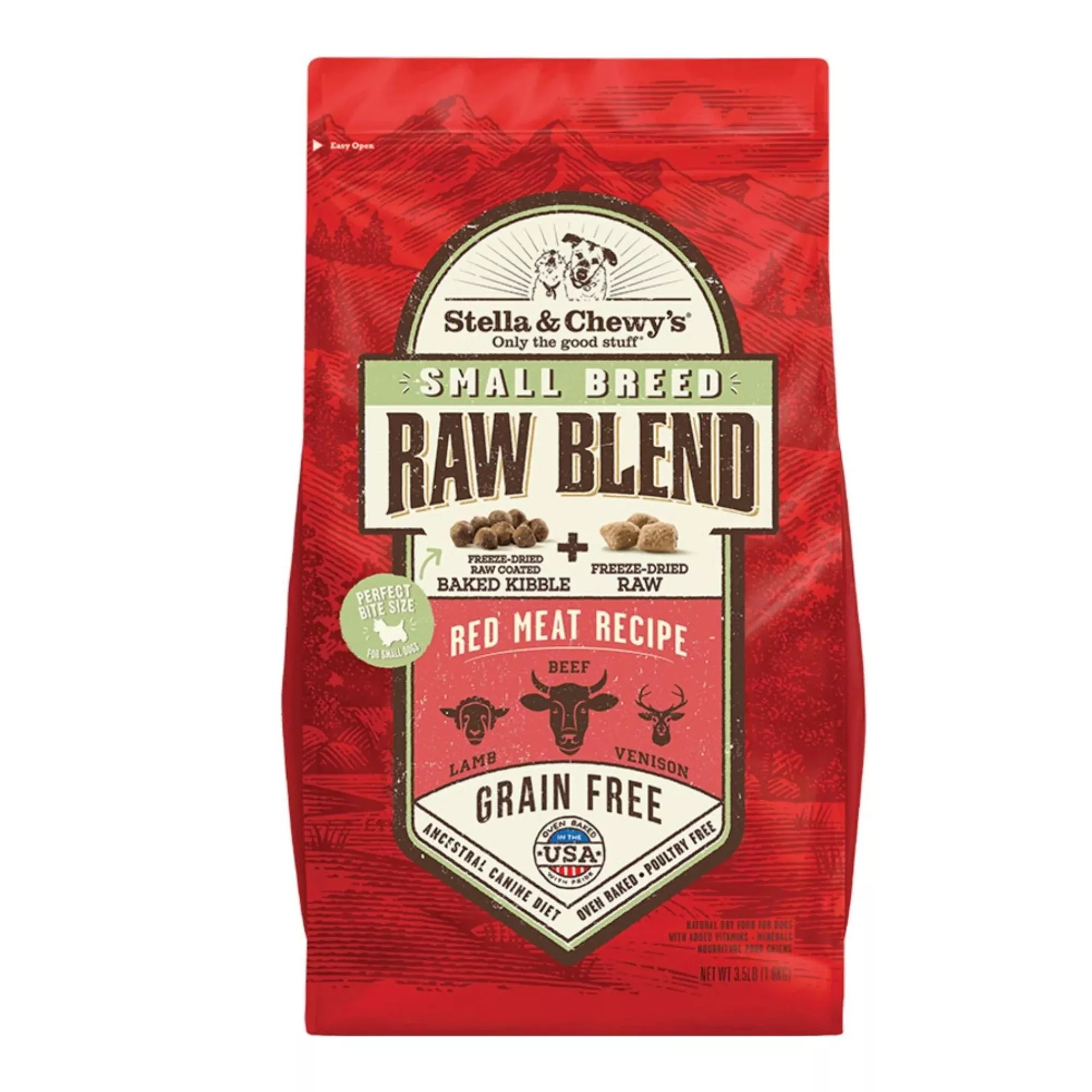 Stella & Chewys Dog Kibble – Raw Blend Red Meat Small Breed Recipe 3.5Lbs