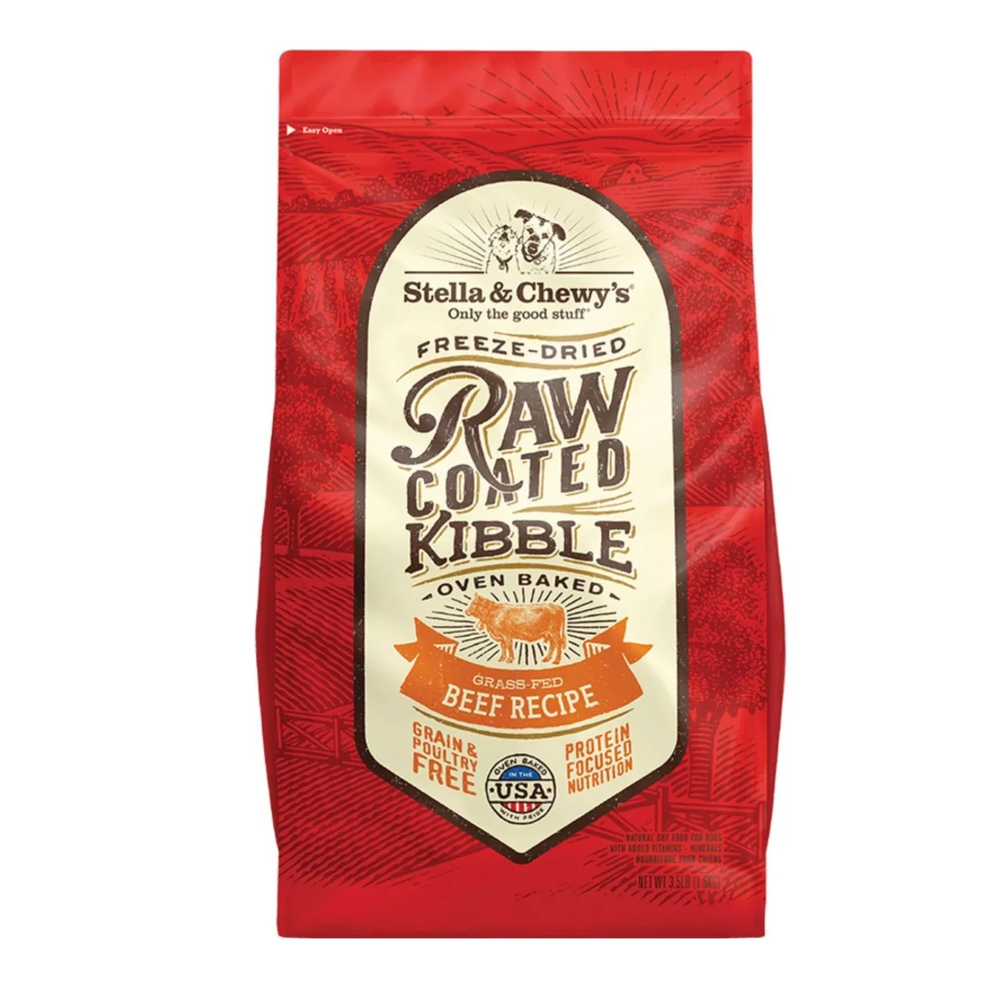 Stella & Chewys Dog Kibble – Raw Coated Beef 3.5Lbs