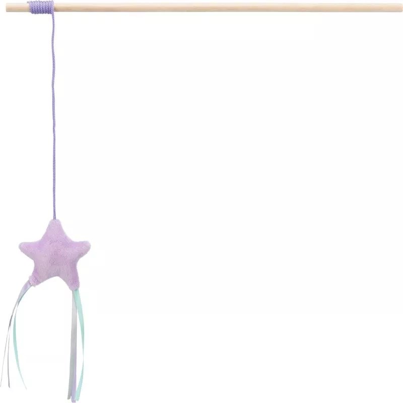 Trixie Junior playing rod with star, plush wood