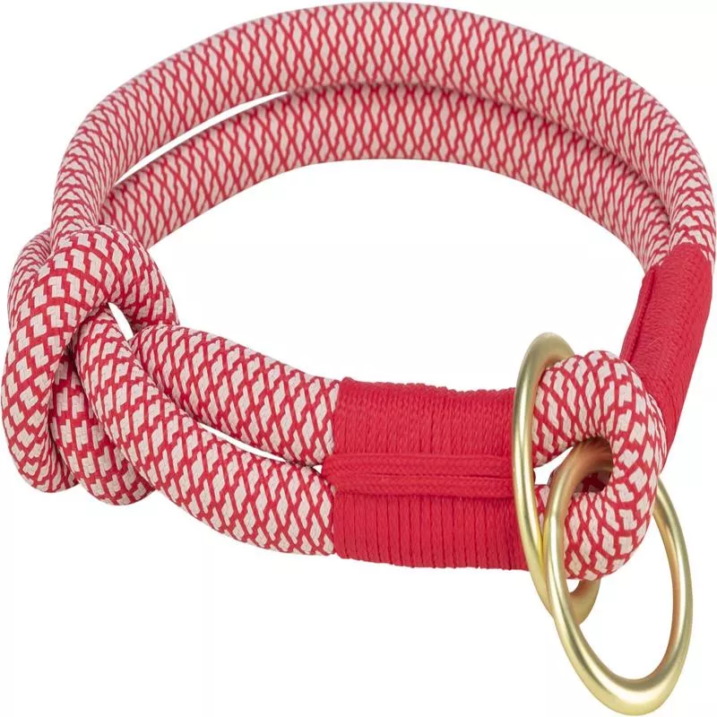 Trixie Soft Rope semi-choke, S: 35 cm/ 10 mm, red/cream