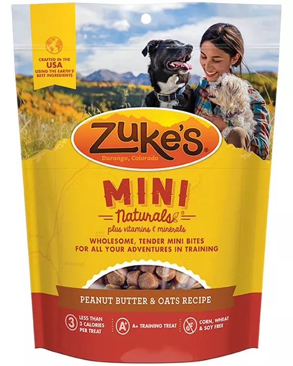 Zukes Mini Naturals Peanut Butter & Oats Recipe Dog Treat 16oz
